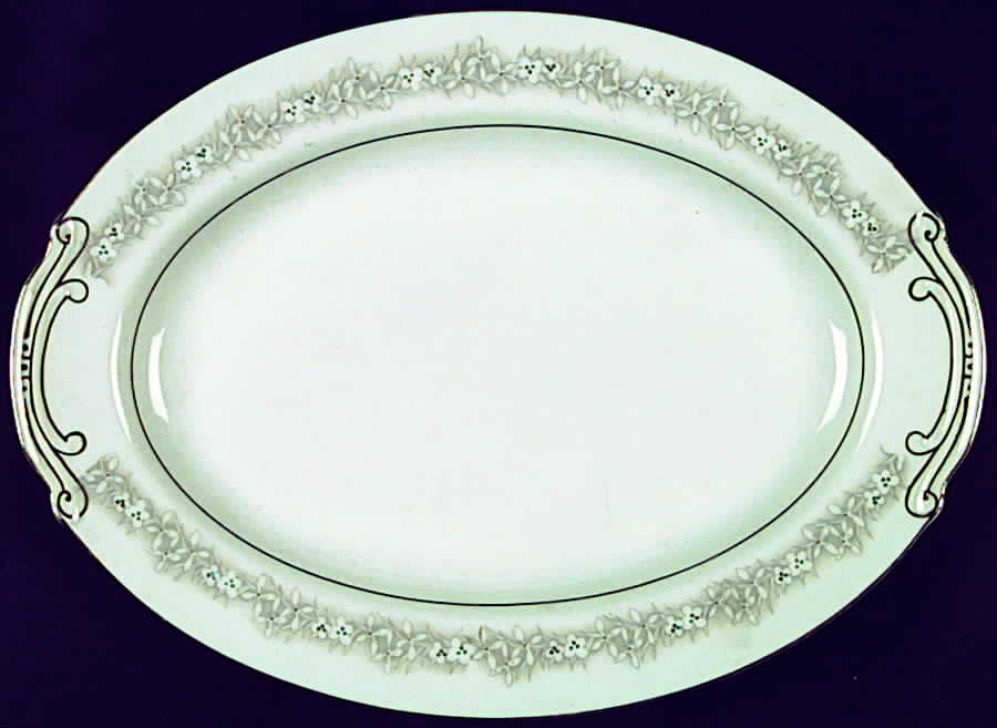 Renea 12" Oval Serving Platter by Fine China of Japan-1