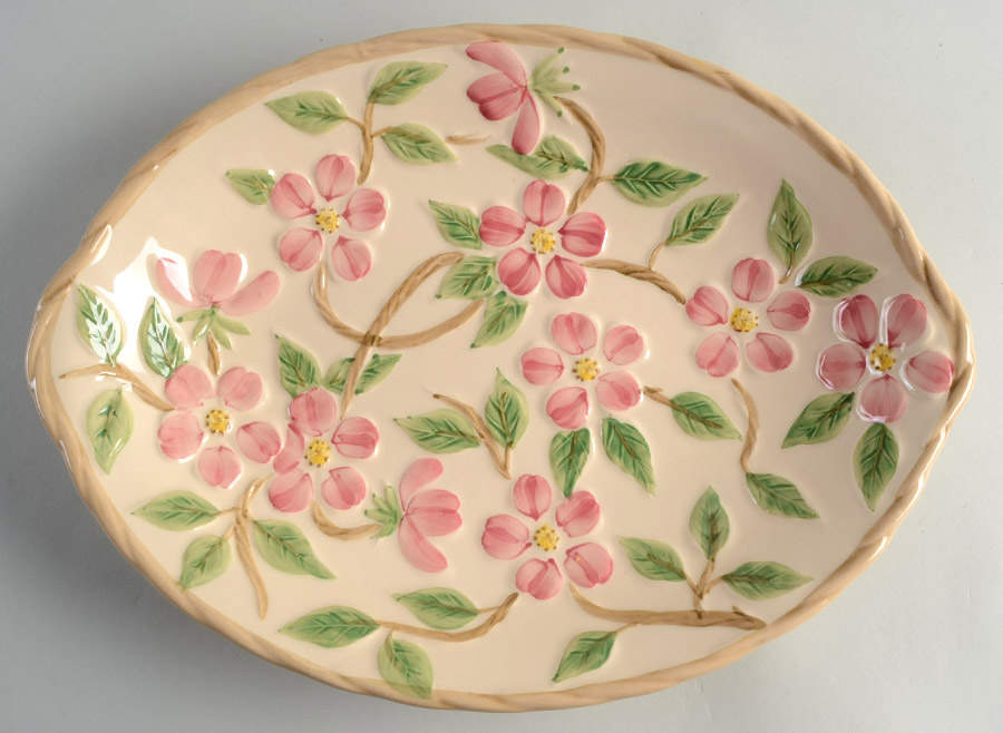 Desert Rose (England and Portugal Backstamp) 60th Anniversary 13" Oval Serving Platter by Franciscan-1