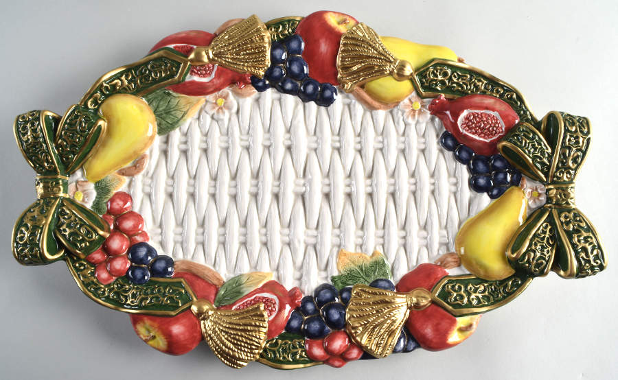 Renaissance Della Robbia 19" Oval Serving Platter by Fitz & Floyd-1