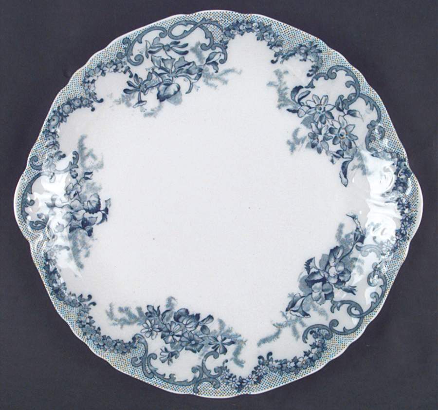 Versailles (Blue Gray, No Trim) Handled Cake Plate by Furnivals-1