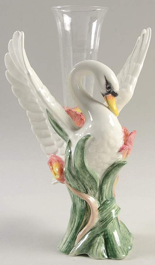 Tulip Swan 10" Vase by Fitz & Floyd-1