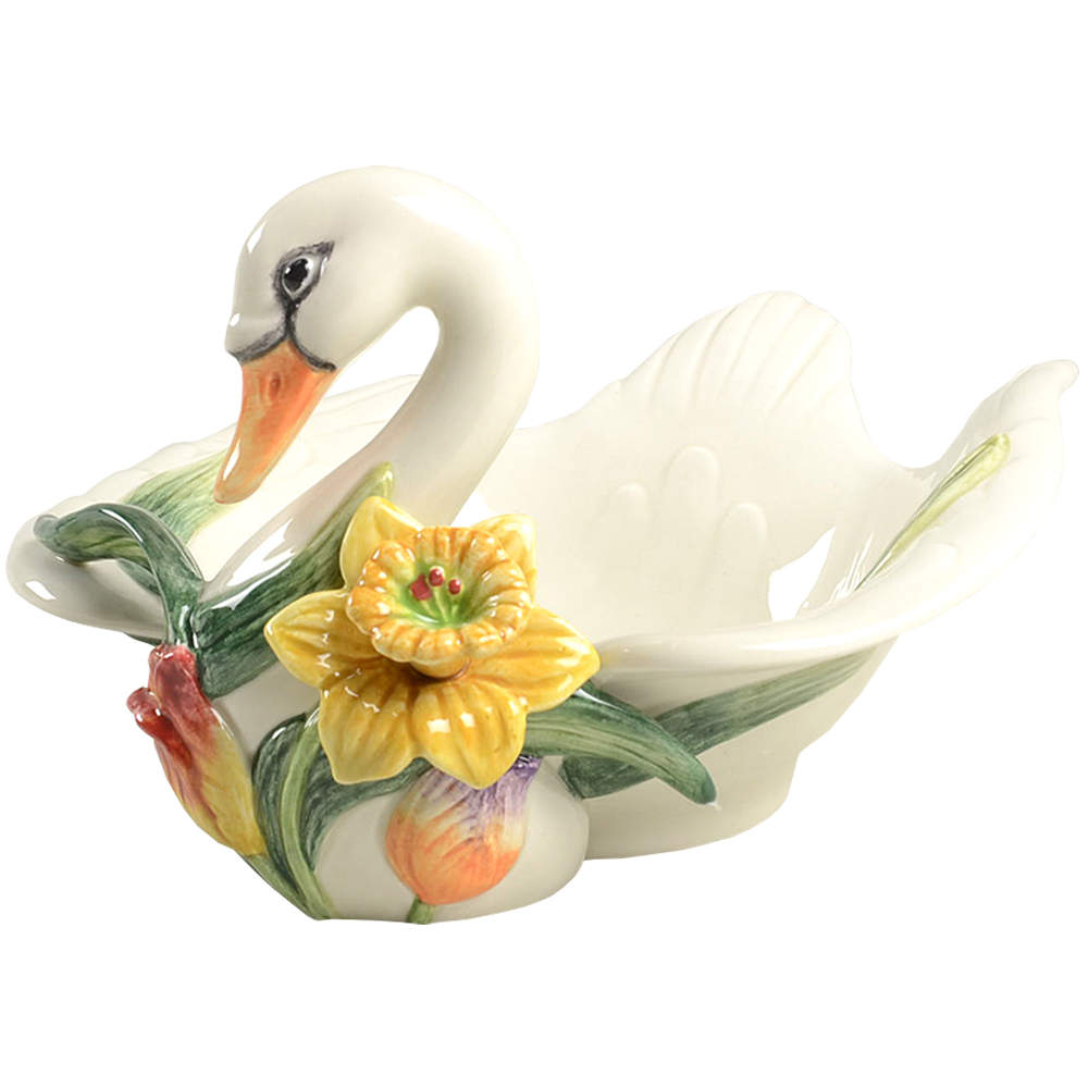 Tulip Swan Open Candy Dish by Fitz & Floyd-1