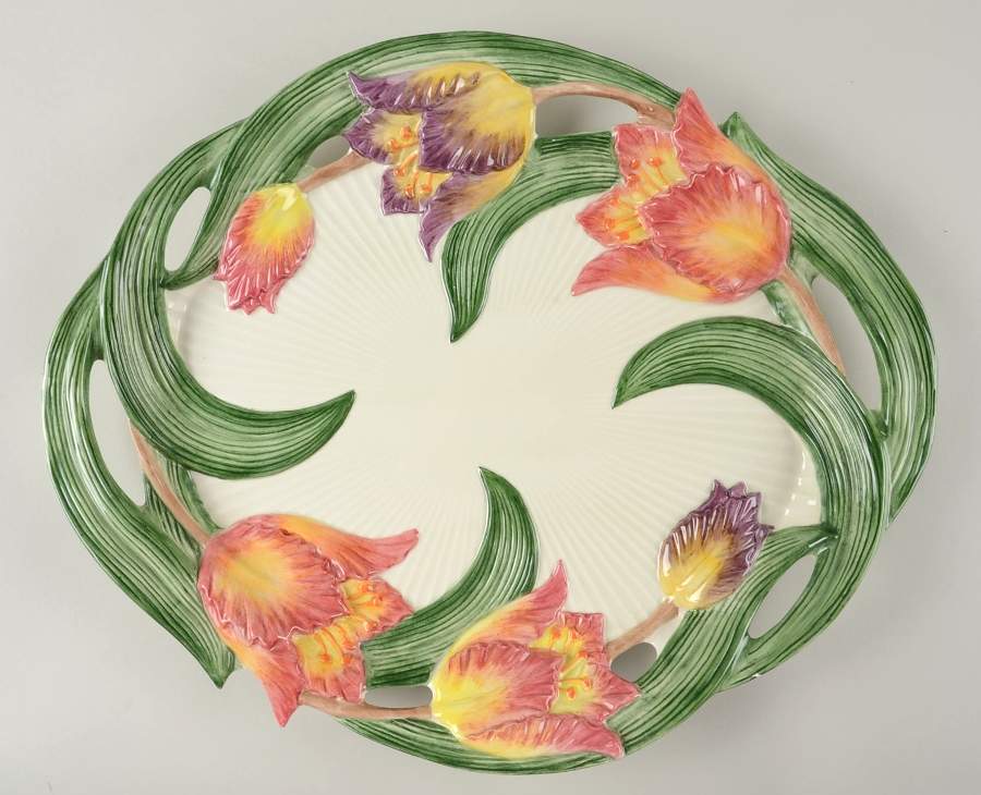 Tulip Swan 16" Oval Serving Platter by Fitz & Floyd-1