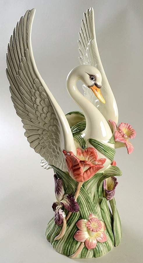 Tulip Swan 17" Vase by Fitz & Floyd-1