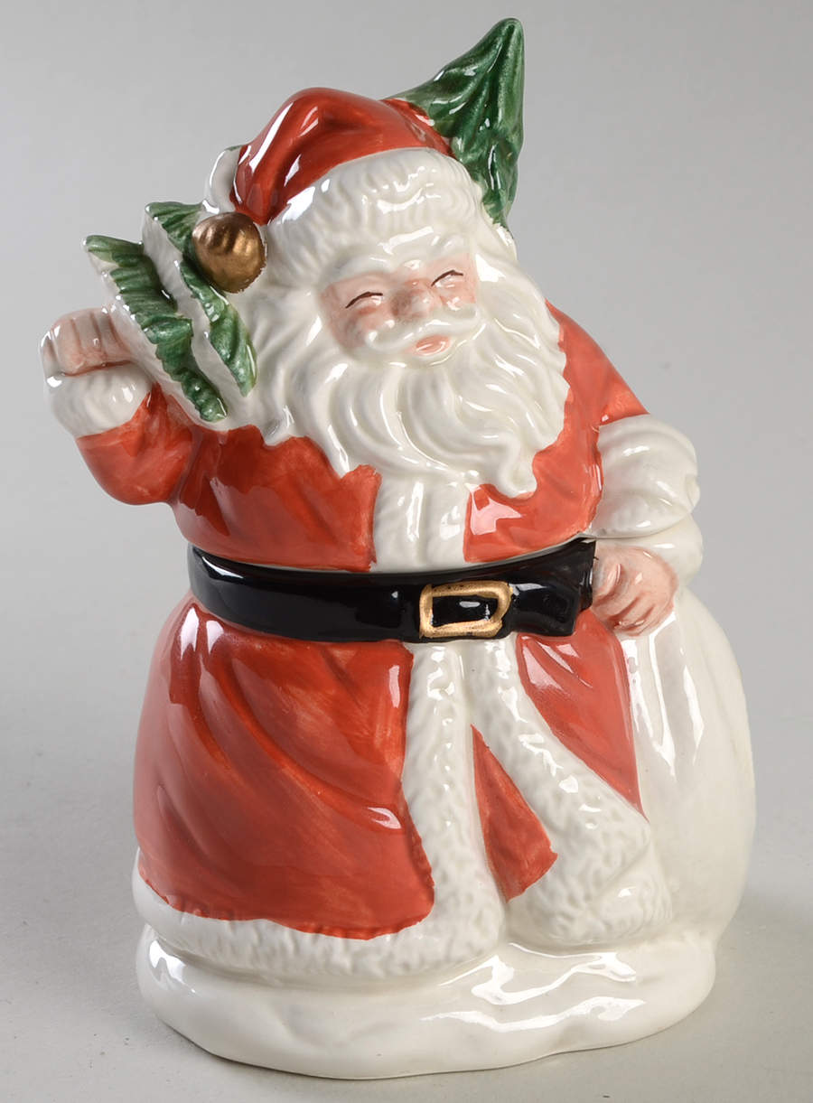 German Santa Sugar Bowl & Lid by Fitz & Floyd-1