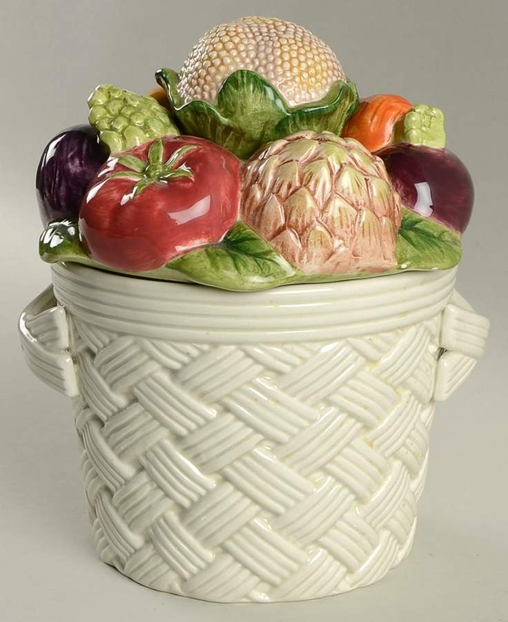 Vegetable Garden Basket Medium Canister & Lid by Fitz and Floyd-1