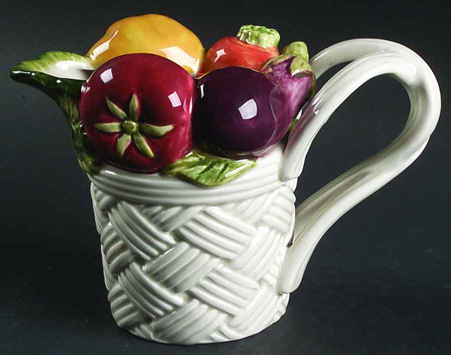 Vegetable Garden Basket Figural Creamer by Fitz and Floyd-1