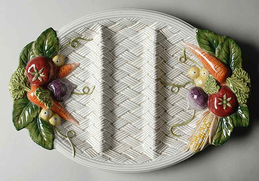 Vegetable Garden Basket 3-Part Relish by Fitz and Floyd-1