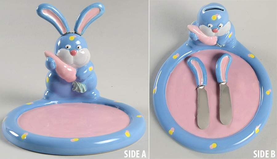Fantasy Fair Figural Cheese Plate & 2 Knife Set by Fitz & Floyd-1