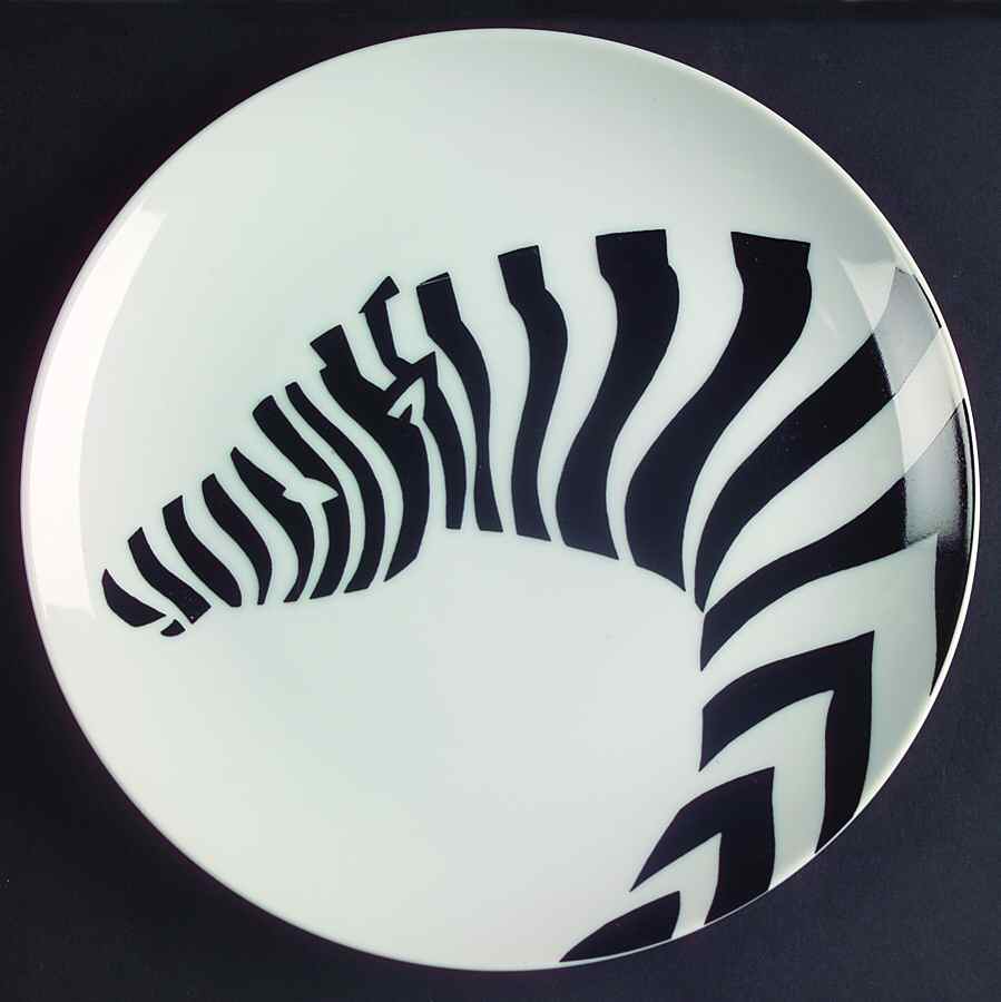Zebra (Black On White) Salad Plate by Fitz & Floyd-1