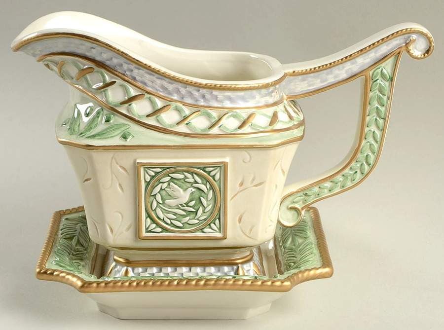 Gregorian Collection Gravy Boat & Underplate by Fitz & Floyd-1