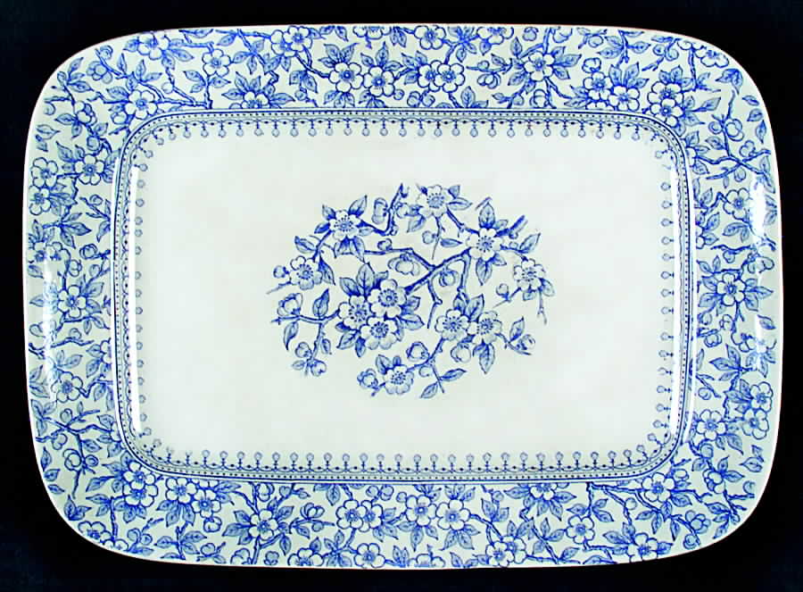 Alton Blue 12" Oval Serving Platter by Furnivals-1