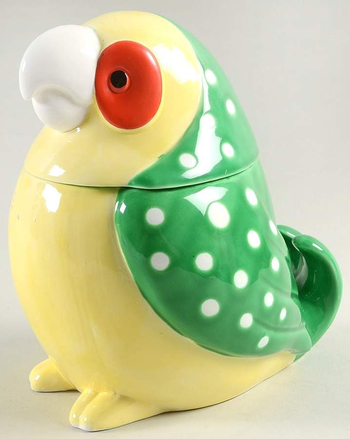 Caribbean Parrot Cookie Jar & Lid by Fitz & Floyd-1