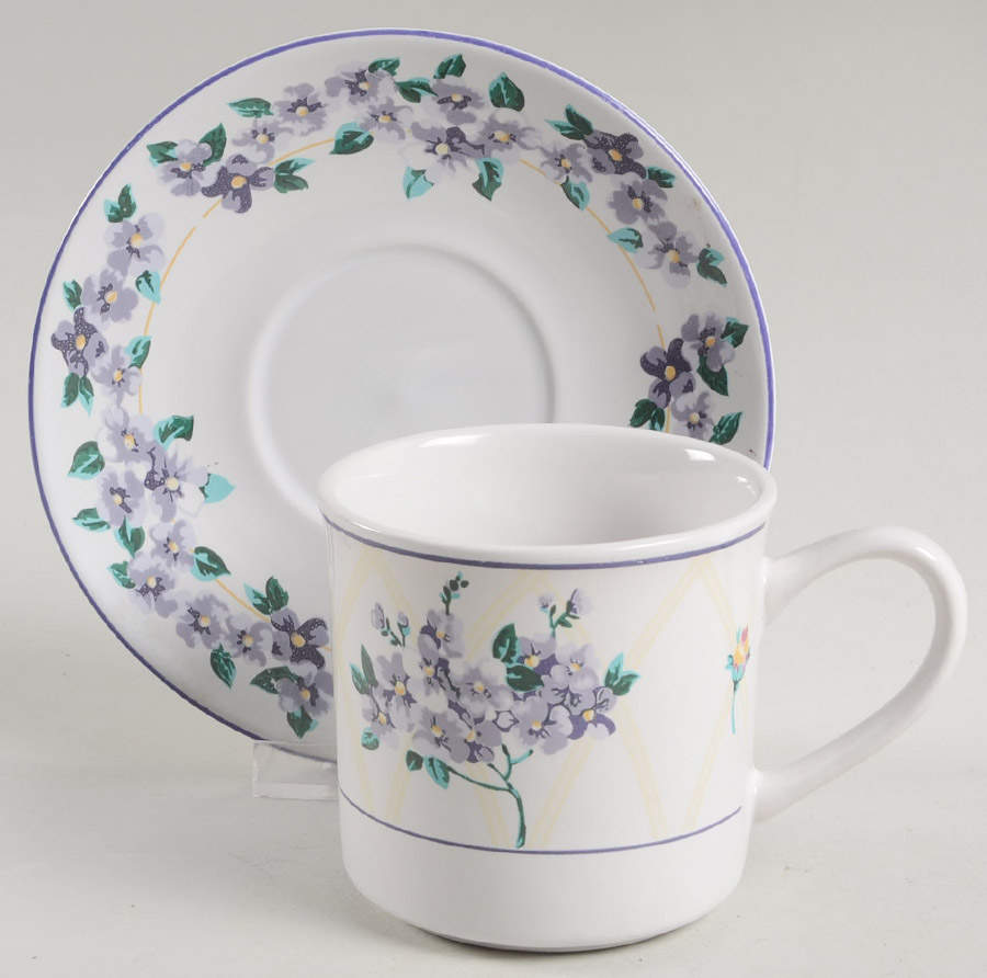 Hydrangea Mug & Saucer Set by Farberware-1