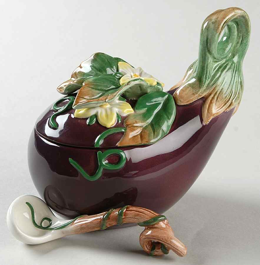 Gardening Gourmet Condiment Jar & Lid w/Spoon by Fitz & Floyd-1