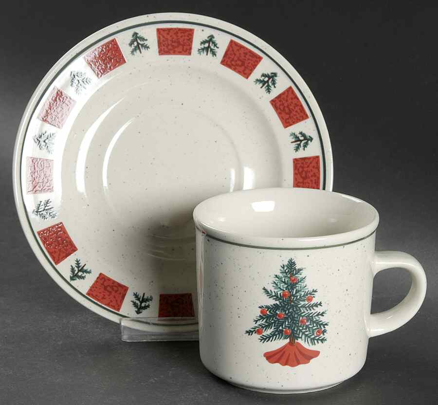Holiday Flat Cup & Saucer Set by Folkcraft-1
