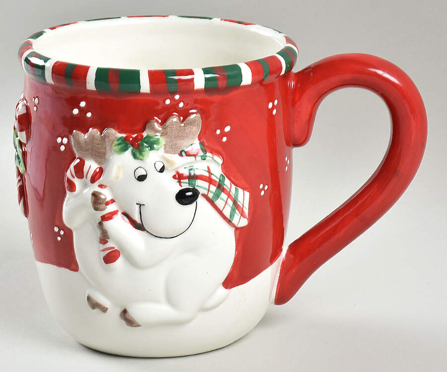 Plaid Christmas Mug by Fitz & Floyd-1