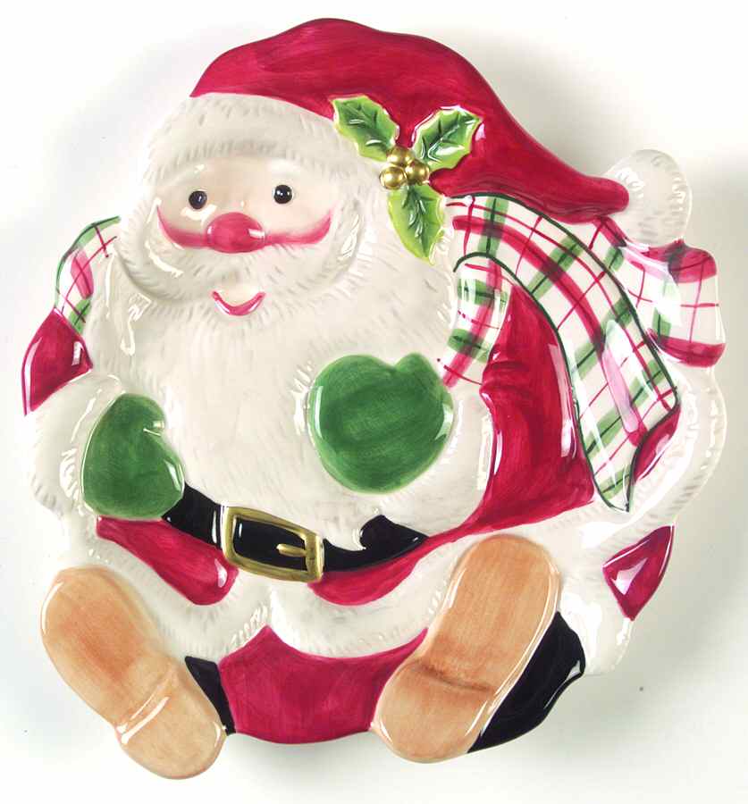 Plaid Christmas Canape Plate by Fitz & Floyd-1