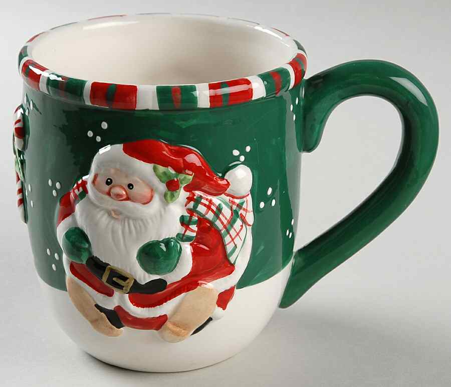 Plaid Christmas Mug by Fitz & Floyd-1