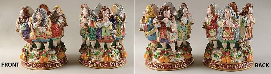 Twelve Days of Christmas 9" Pillar Candleholder - Set of 2 by Fitz & Floyd-1