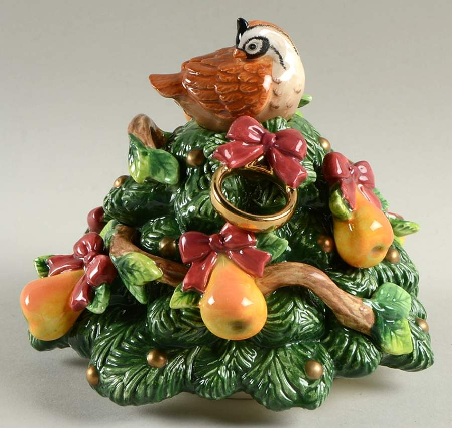 Twelve Days of Christmas 3 Part Stackable Candy Dish Lid by Fitz & Floyd-1