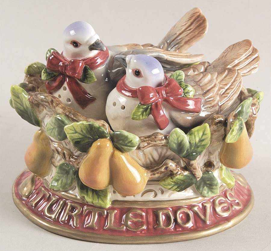 Twelve Days of Christmas (3 Pc) Salt & Pepper Tray Set by Fitz & Floyd-1