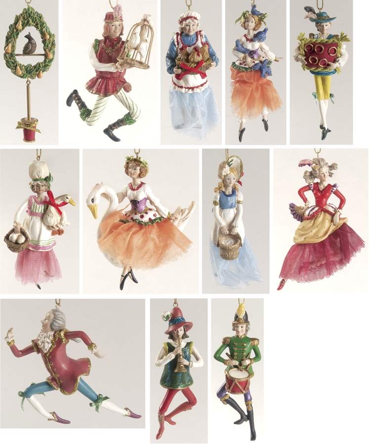 Twelve Days of Christmas Ornament - Set of 12 Boxed by Fitz & Floyd-1