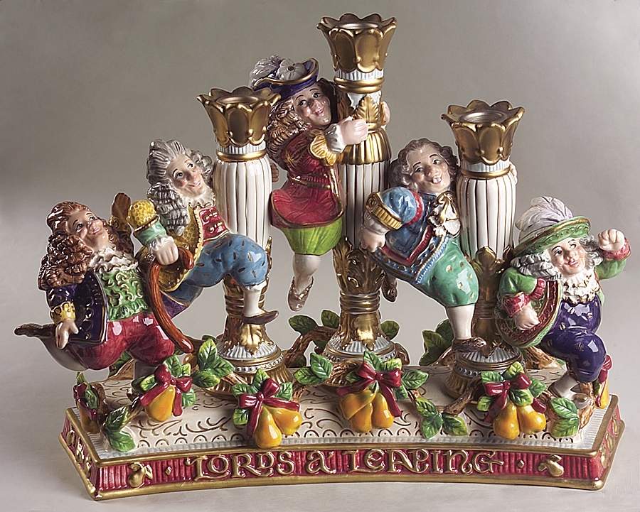 Twelve Days of Christmas Candelabra-3 Light by Fitz & Floyd-1