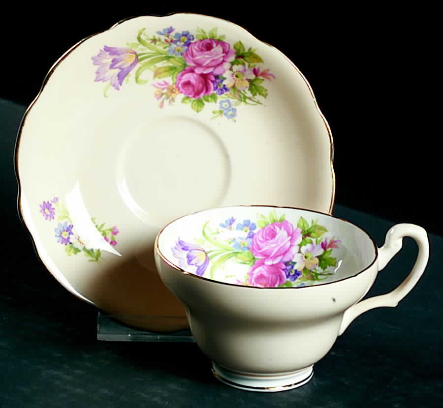 Foley Tulip Peach Footed Cup & Saucer Set by Foley-1