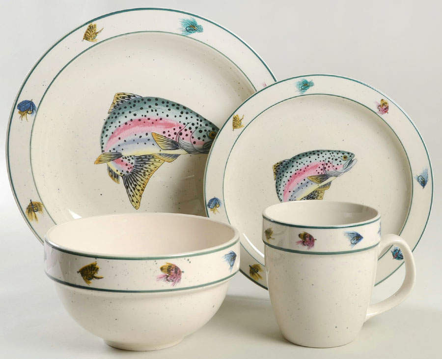 Rainbow Trout 4 Piece Place Setting by Folkcraft-1