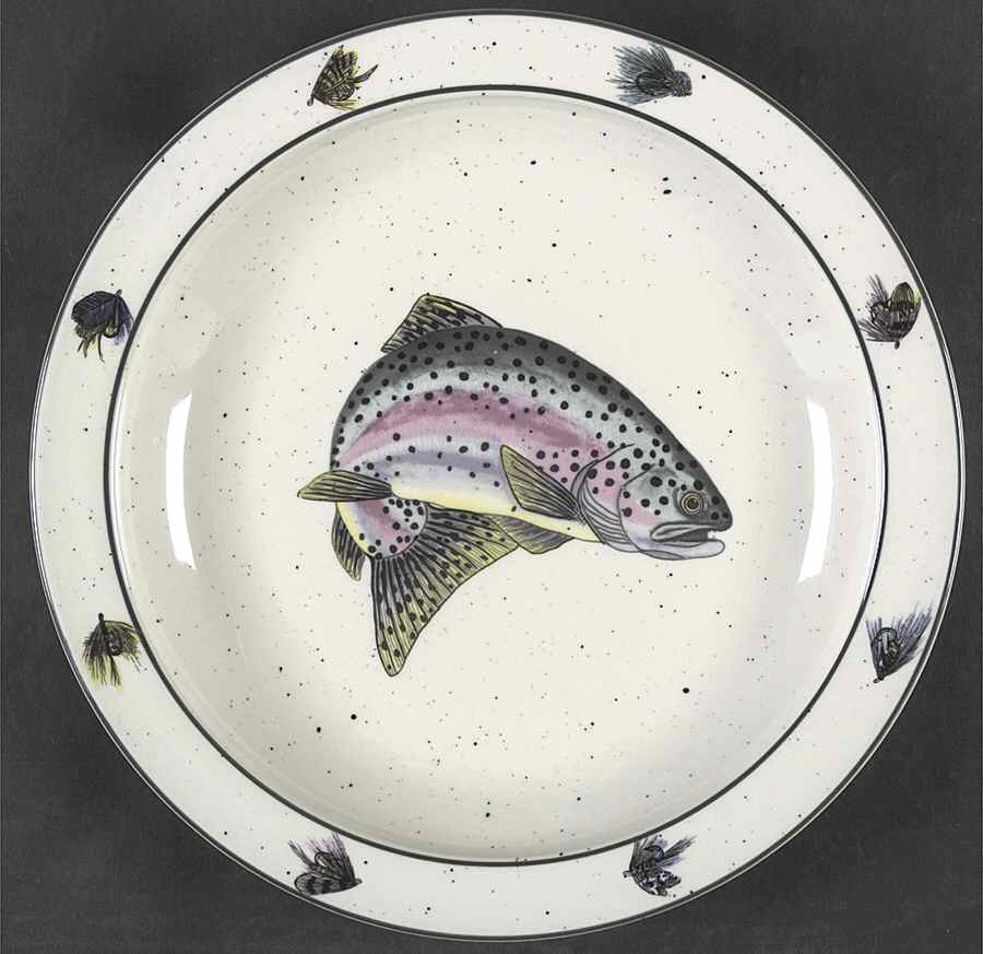 Rainbow Trout 11" Individual Pasta Bowl by Folkcraft-1