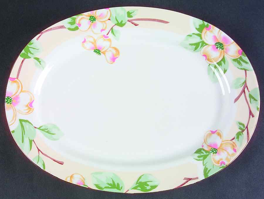 Dogwood 14" Oval Serving Platter by Fairfield-1
