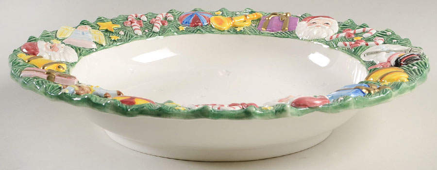 Yule Gifts 11" Round Vegetable Bowl by Fitz & Floyd-1