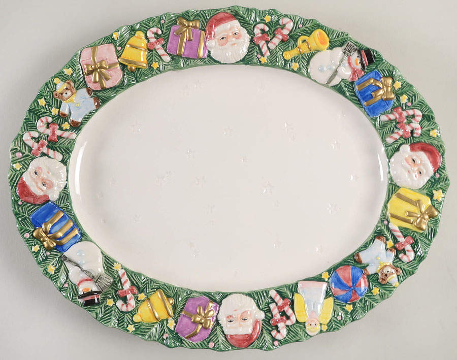 Yule Gifts 16" Oval Serving Platter by Fitz & Floyd-1
