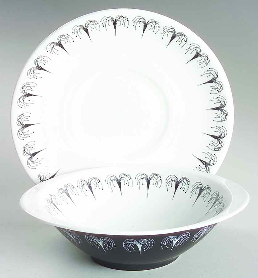 Domino Flat Cream Soup Bowl & Saucer Set by Foley-1