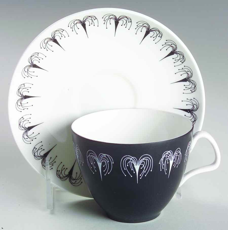 Domino Flat Cup & Saucer Set by Foley-1