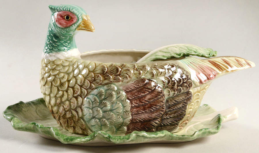 Autumn Leaves Sauce Boat & Underplate with Ladle by Fitz & Floyd-1