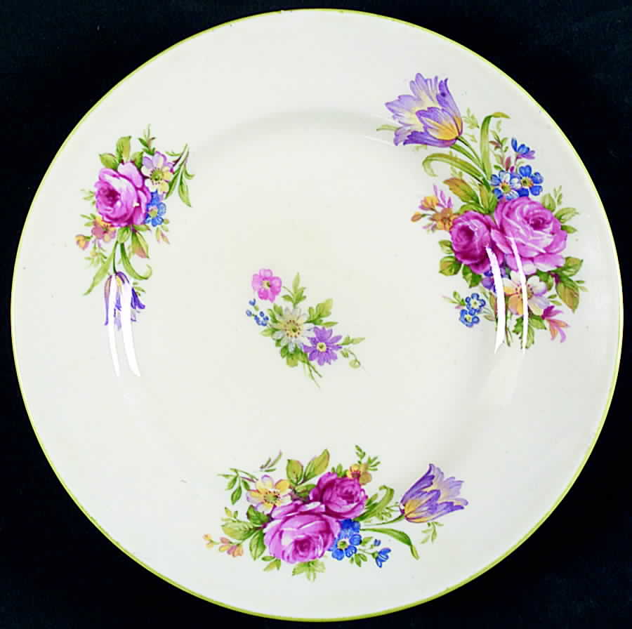 Foley Tulip (Smooth, Green Trim) Bread & Butter Plate by Foley-1