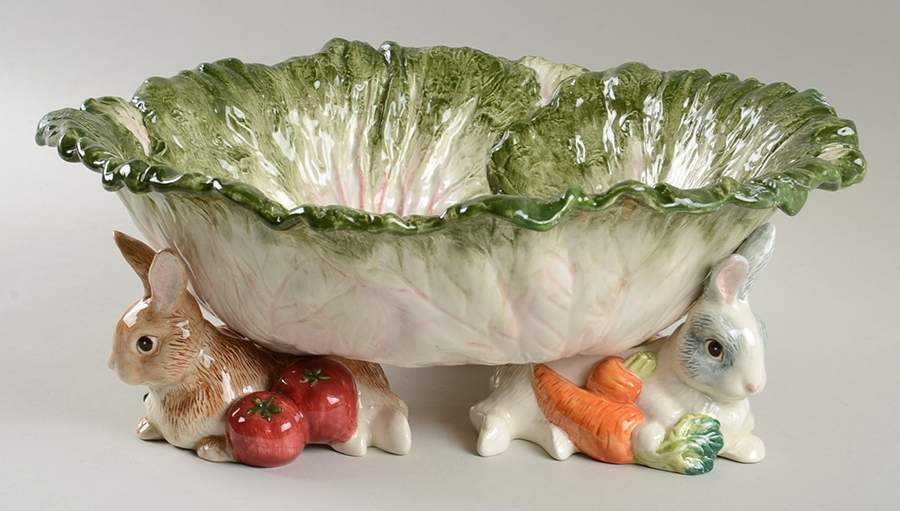 English Garden Bunnies Centerpiece by Fitz and Floyd-1
