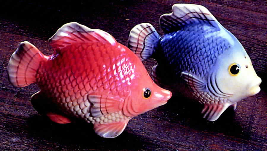 Fish Market (Newer, 2000) Salt & Pepper Set by Fitz & Floyd-1
