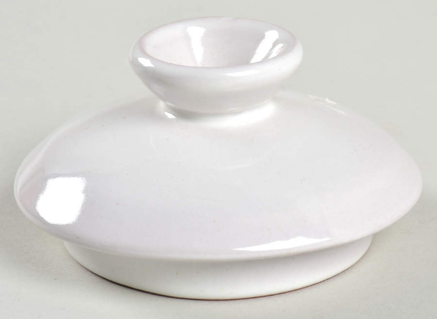 Aztec White(White Front, Terra Cotta Back) Lid for Teapot by Frankoma-1