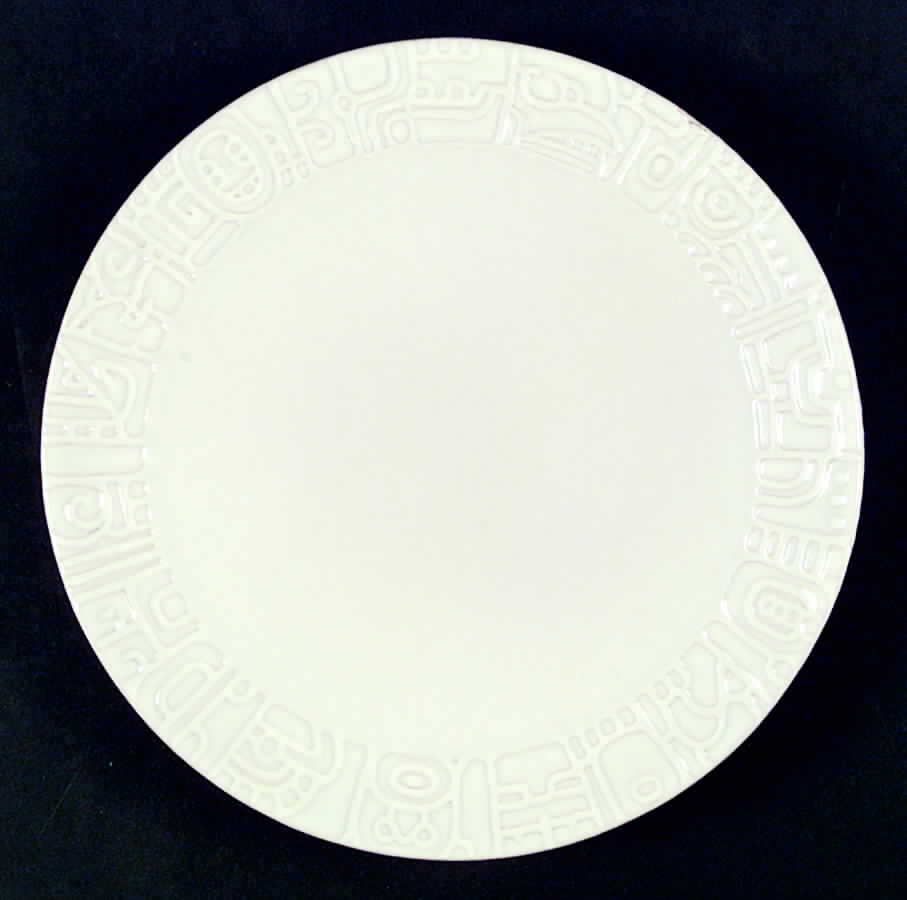Aztec White(White Front, Terra Cotta Back) Luncheon Plate by Frankoma-1