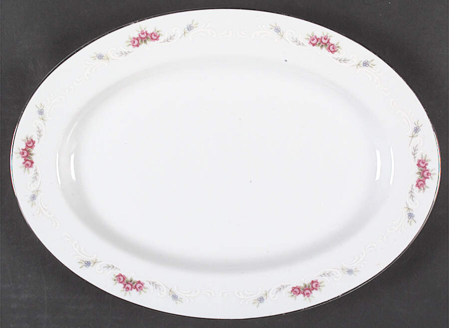 Trellis 12" Oval Serving Platter by Fine China of Japan-1
