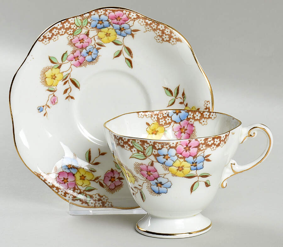 3702 Flat Cup & Saucer Set by Foley-1