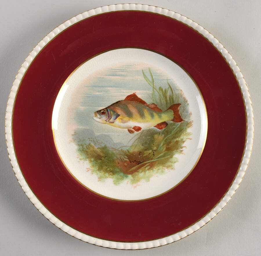 FON85 Burgundy Luncheon Plate by Fondeville-1