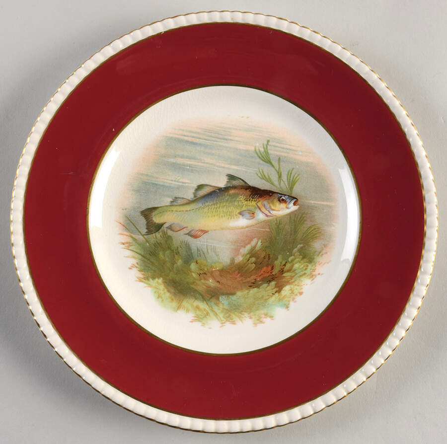 FON85 Burgundy Luncheon Plate by Fondeville-1