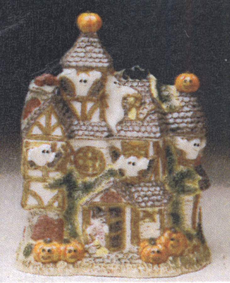 Haunted House Figural Cookie Jar & Lid by Fitz & Floyd-1