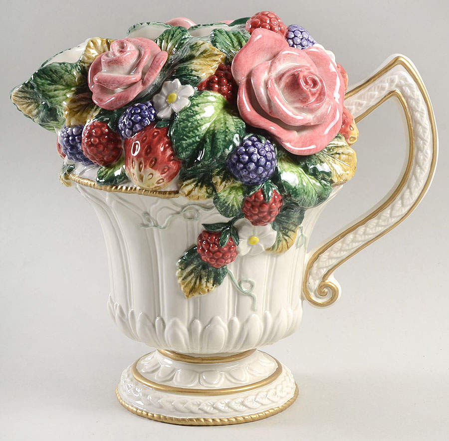 Strawberries & Roses 48 Oz Pitcher by Fitz & Floyd-1
