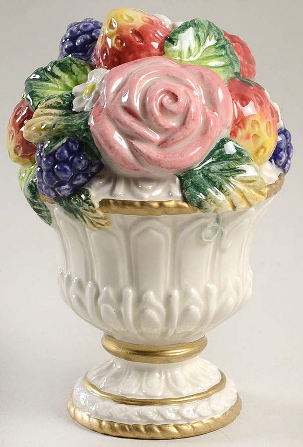 Strawberries & Roses Salt Shaker by Fitz & Floyd-1