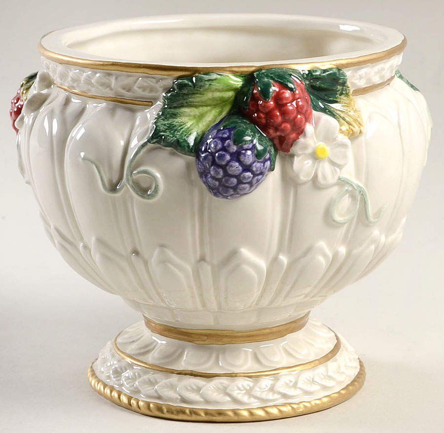 Strawberries & Roses Candy Jar No Lid by Fitz & Floyd-1